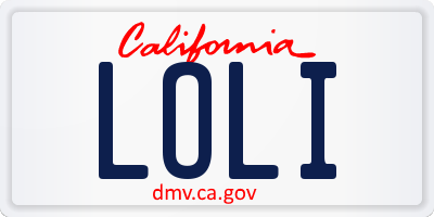 CA license plate LOLI