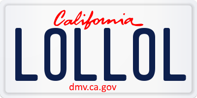 CA license plate LOLLOL