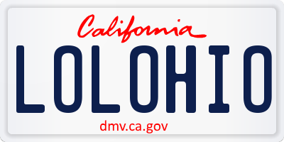 CA license plate LOLOHIO