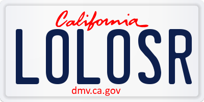 CA license plate LOLOSR