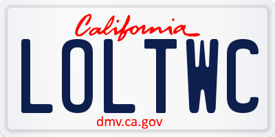 CA license plate LOLTWC