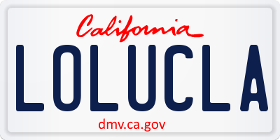 CA license plate LOLUCLA