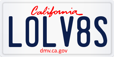 CA license plate LOLV8S