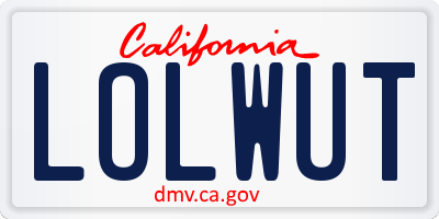 CA license plate LOLWUT