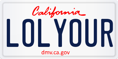 CA license plate LOLYOUR