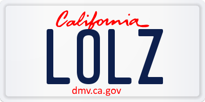 CA license plate LOLZ