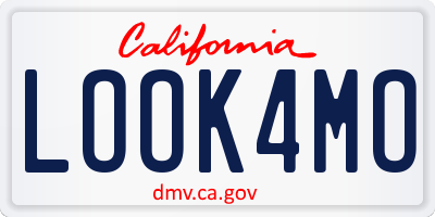 CA license plate LOOK4MO