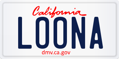 CA license plate LOONA