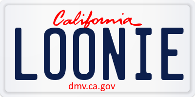 CA license plate LOONIE