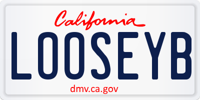 CA license plate LOOSEYB