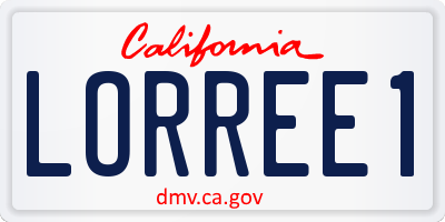 CA license plate LORREE1