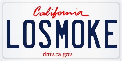 CA license plate LOSMOKE