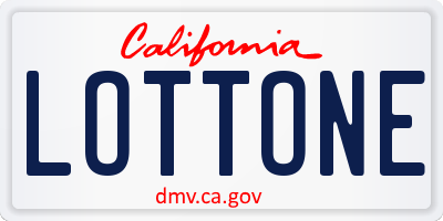 CA license plate LOTTONE