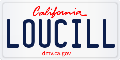 CA license plate LOUCILL