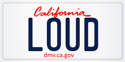 CA license plate LOUD