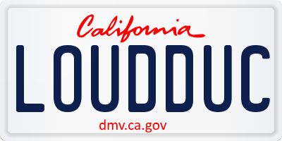 CA license plate LOUDDUC