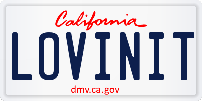 CA license plate LOVINIT