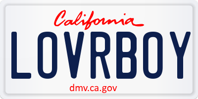 CA license plate LOVRBOY