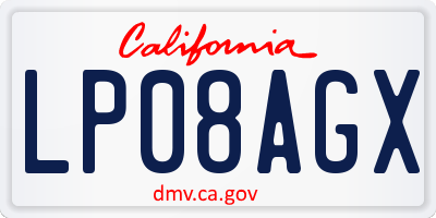 CA license plate LP08AGX