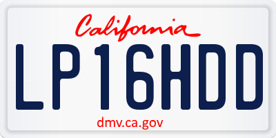 CA license plate LP16HDD