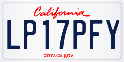 CA license plate LP17PFY