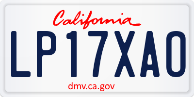 CA license plate LP17XAO