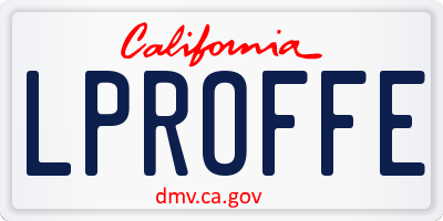 CA license plate LPROFFE