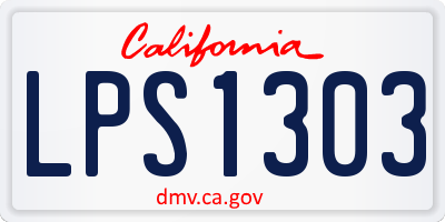 CA license plate LPS1303