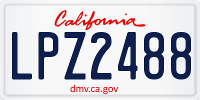 CA license plate LPZ2488