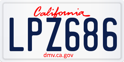 CA license plate LPZ686