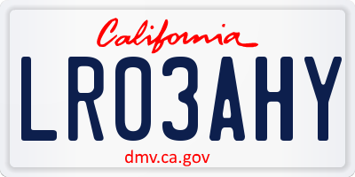 CA license plate LR03AHY