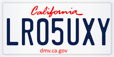 CA license plate LR05UXY