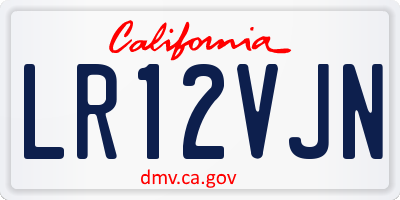 CA license plate LR12VJN