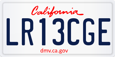 CA license plate LR13CGE