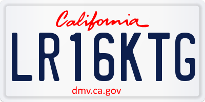 CA license plate LR16KTG