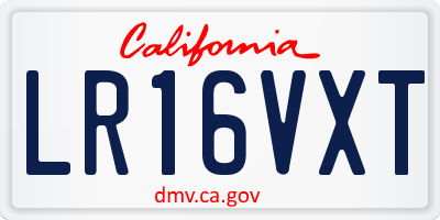 CA license plate LR16VXT