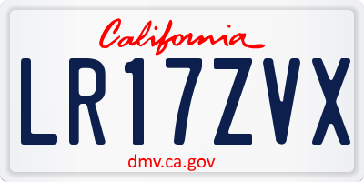 CA license plate LR17ZVX