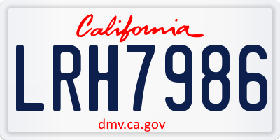 CA license plate LRH7986