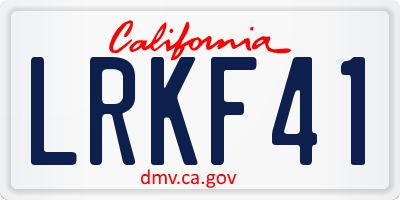 CA license plate LRKF41