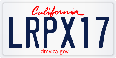 CA license plate LRPX17