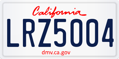 CA license plate LRZ5004