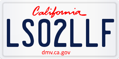 CA license plate LS02LLF