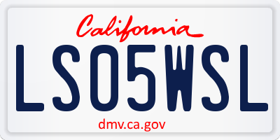 CA license plate LS05WSL