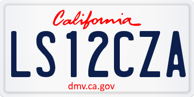 CA license plate LS12CZA