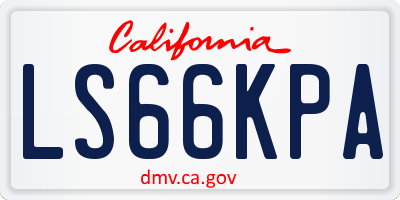 CA license plate LS66KPA