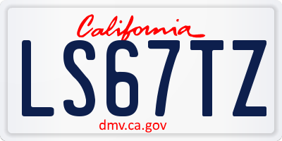 CA license plate LS67TZ