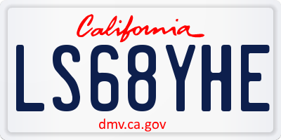 CA license plate LS68YHE