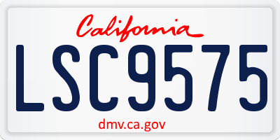 CA license plate LSC9575