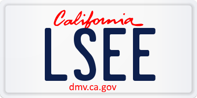 CA license plate LSEE