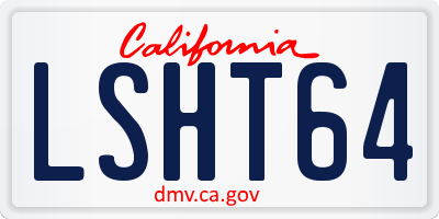 CA license plate LSHT64